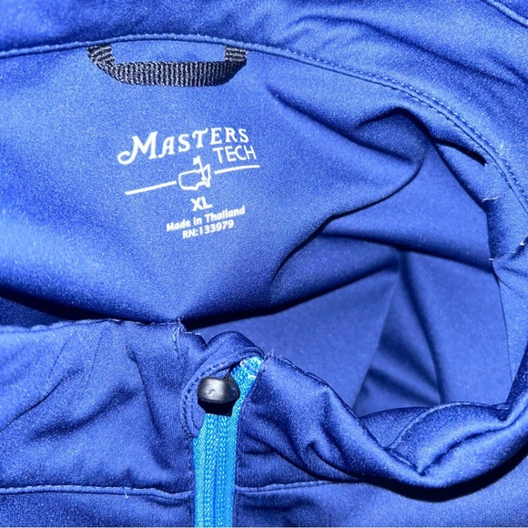 MASTERS TECH Mens Size XL Performance quarter Zip Golf Pullover Windshirt blue - Picture 4 of 4